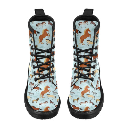 Horse Cute Themed Pattern Print Women's Boots