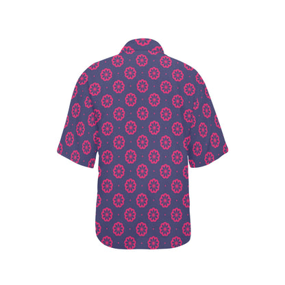Water Lily Print Design LKS301 Women's Hawaiian Shirt