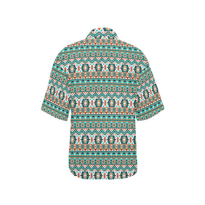 Indian Navajo Ethnic Themed Design Print Women's Hawaiian Shirt