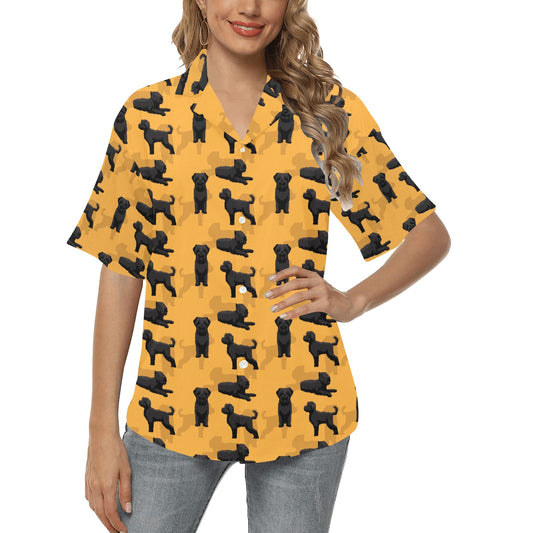 Bouviers des Flandres Pattern Print Design 01 Women's Hawaiian Shirt
