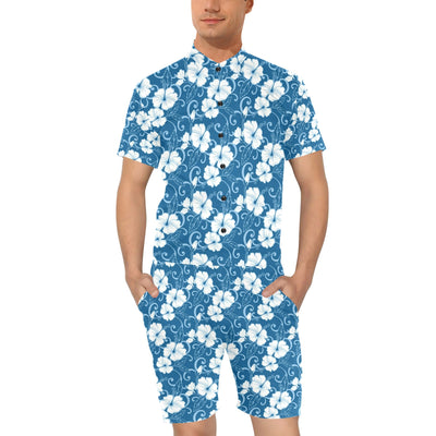 Hibiscus Pattern Print Design HB03 Men's Romper