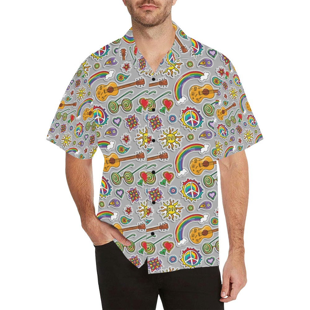 Hippie Print Design LKS306 Men's Hawaiian Shirt