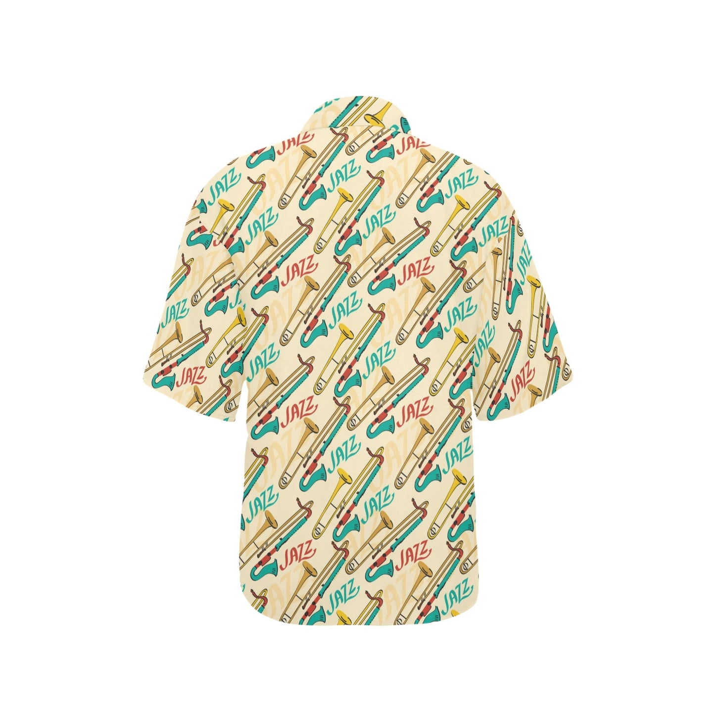 Trombone Pattern Print Design 03 Women's Hawaiian Shirt