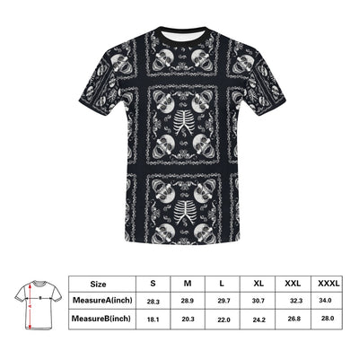 Bandana Skull Black White Print Design LKS306 Men's All Over Print T-shirt