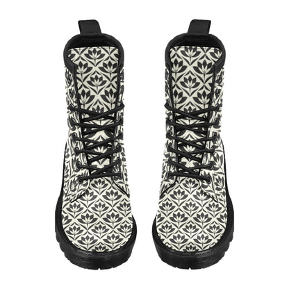 Lotus Pattern Print Women's Boots