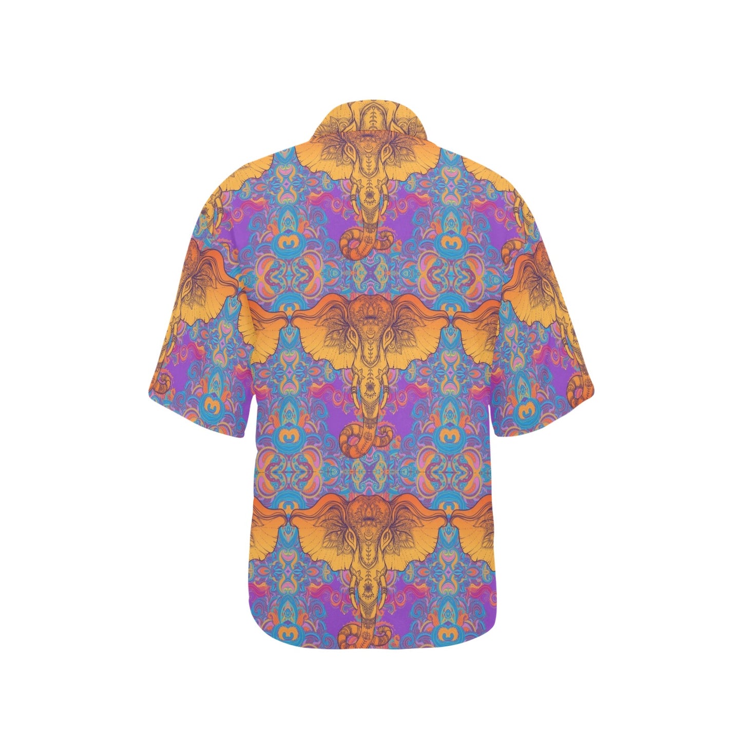 Gold Elephant Indian Women's Hawaiian Shirt
