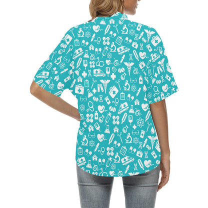 Medical Pattern Print Design 04 Women's Hawaiian Shirt
