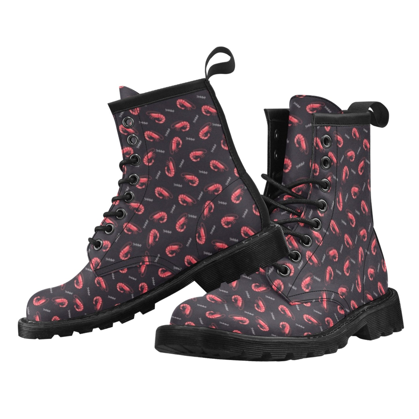 Shrimp Print Design LKS302 Women's Boots