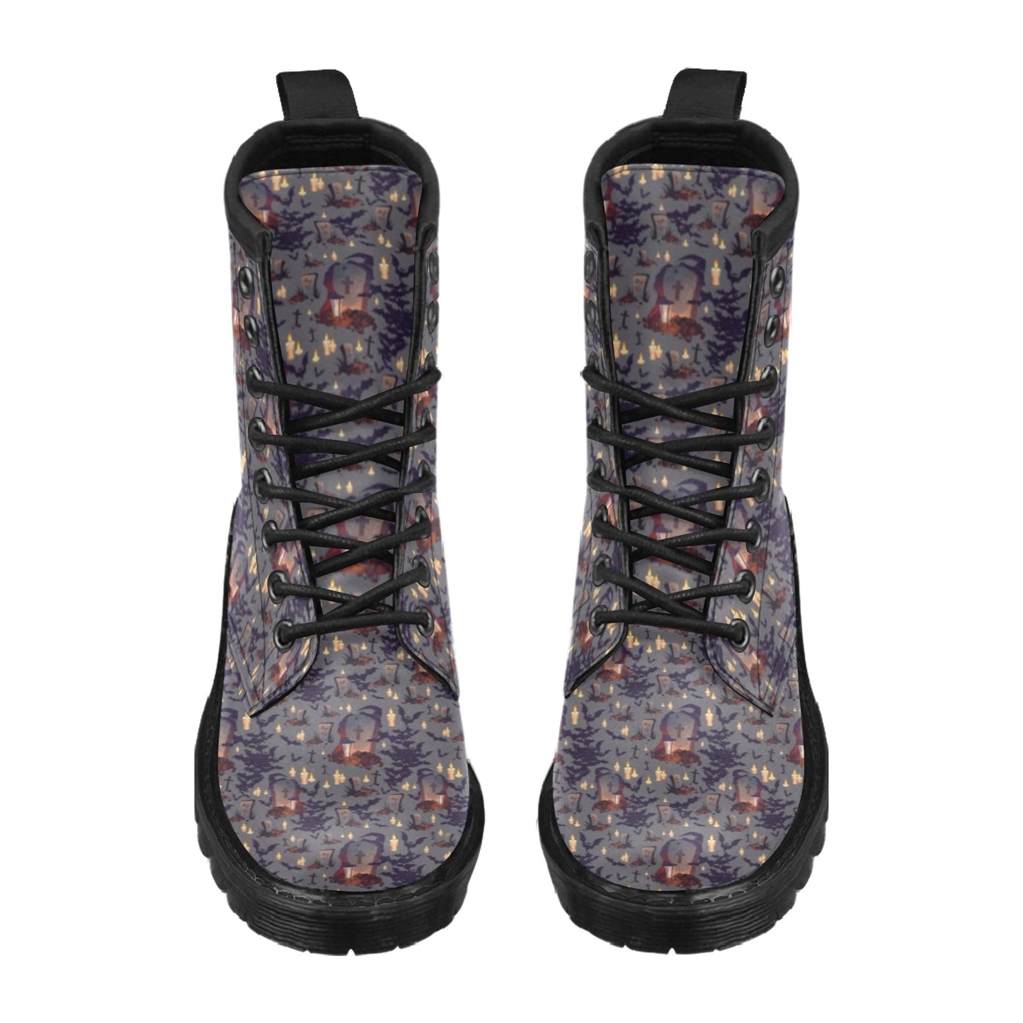 Creepy Graveyard Print Design LKS301 Women's Boots