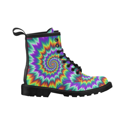 Optical illusion Pulsing fiery spirals Women's Boots