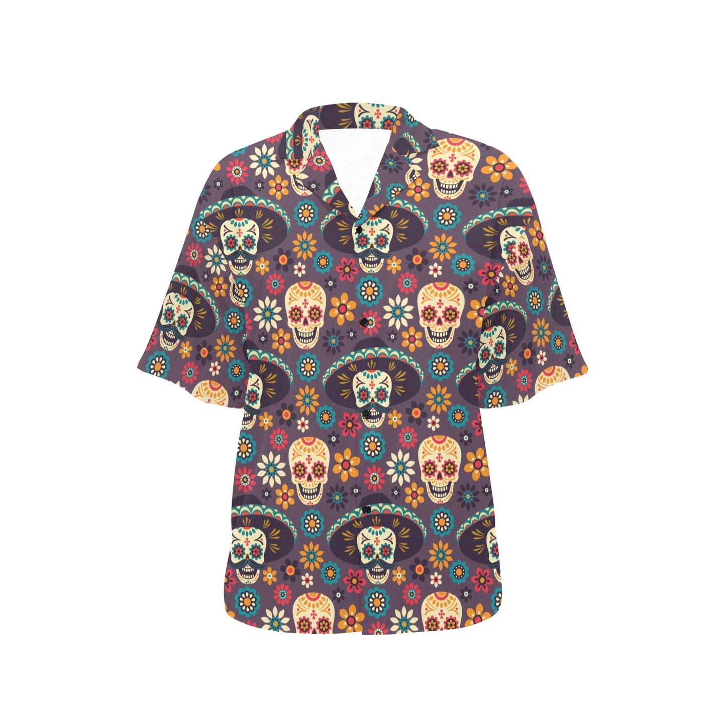 sugar skull Maxican Pattern Women's Hawaiian Shirt