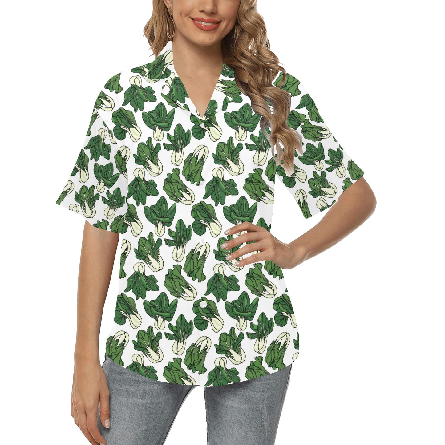 Bok Choy Pattern Print Design 02 Women's Hawaiian Shirt
