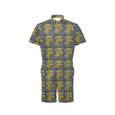 Sea Turtle Pattern Print Design T03 Men's Romper