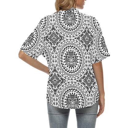 Polynesian Tribal Mask Women's Hawaiian Shirt