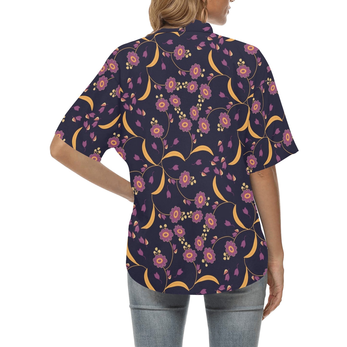 Anemone Pattern Print Design AM012 Women's Hawaiian Shirt