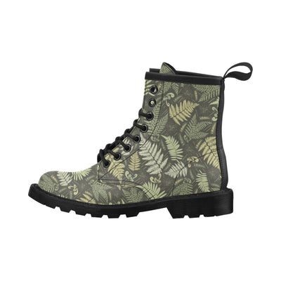 Fern Leave Green Print Pattern Women's Boots