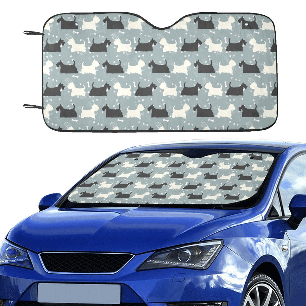 Scottish Terriers Print Design LKS301 Car front Windshield Sun Shade