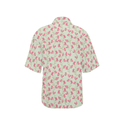 Sweet Pea Print Design LKS301 Women's Hawaiian Shirt