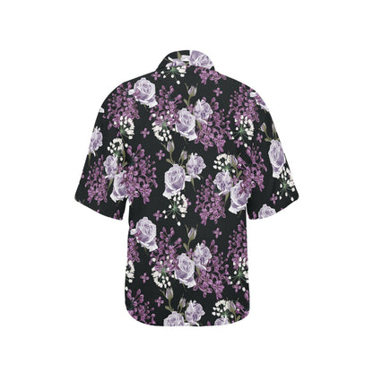 Lilac Pattern Print Design LI04 Women's Hawaiian Shirt