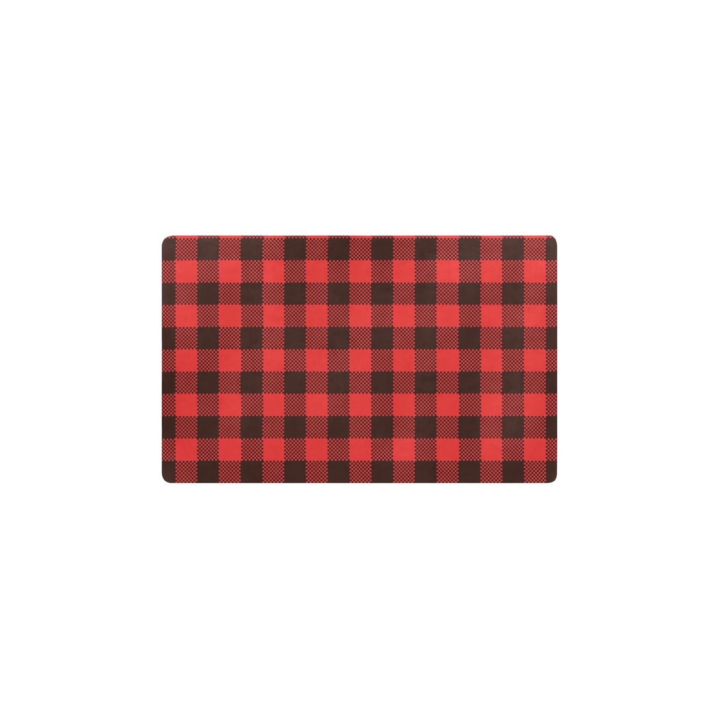 Buffalo check Red Pattern Print Design 05 Kitchen Mat
