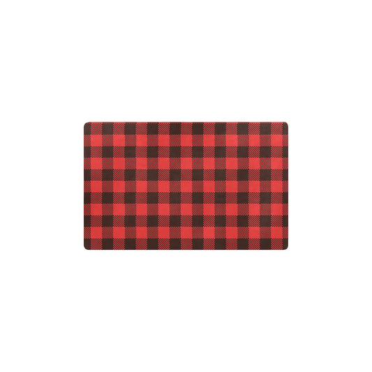 Buffalo check Red Pattern Print Design 05 Kitchen Mat