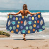 Planet With Star Print Design LKS303 Beach Towel 32" x 71"