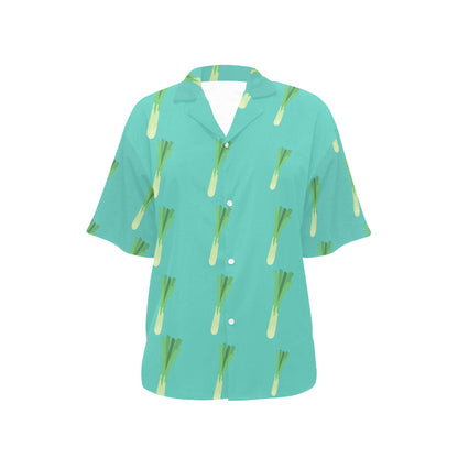 Leek Pattern Print Design 01 Women's Hawaiian Shirt