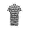 Calendar Aztec White Black Print Pattern Men's Romper