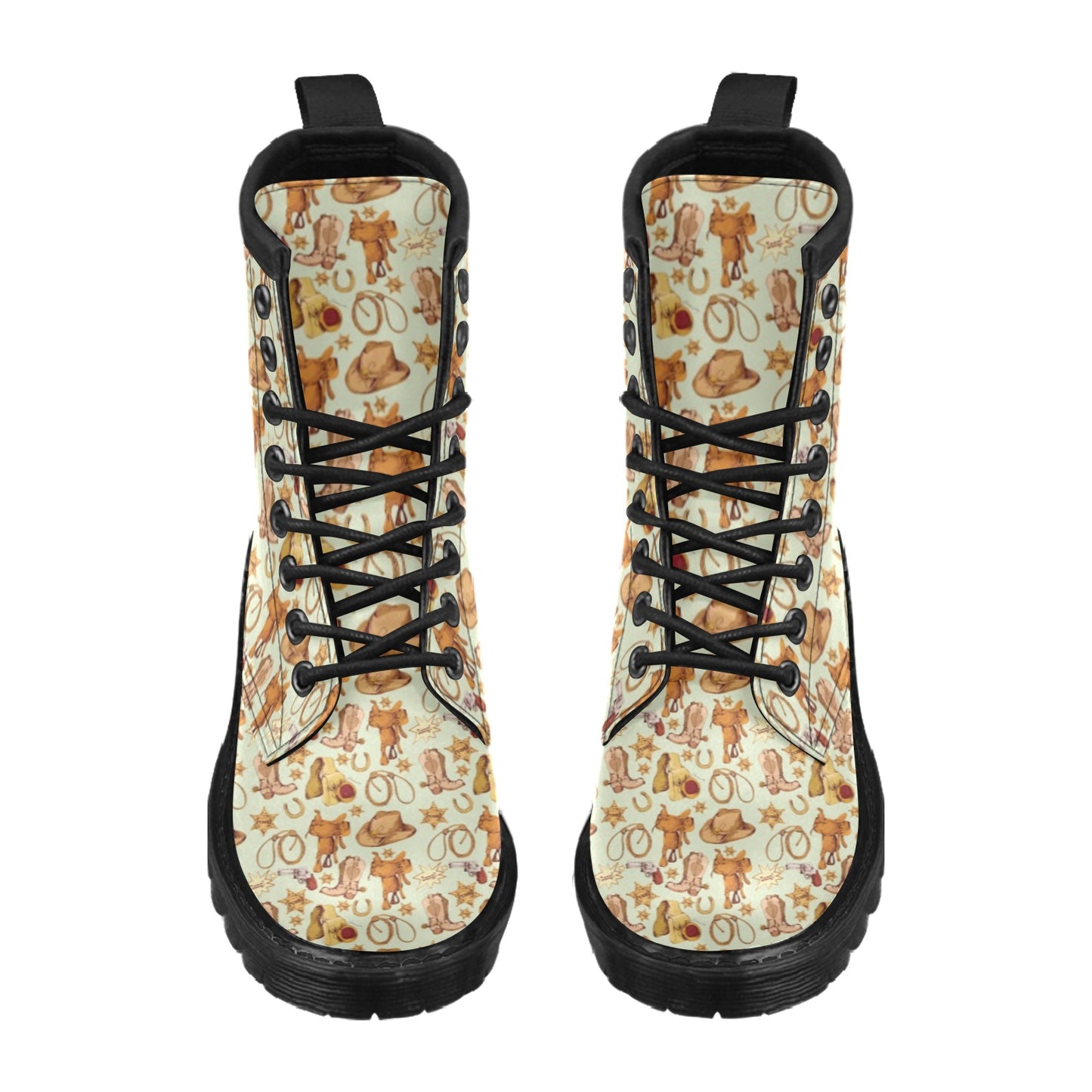 Western Cowboy Design Pattern Women's Boots