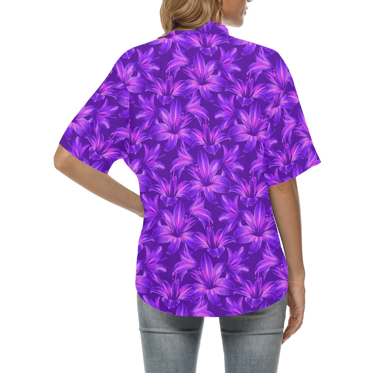 Amaryllis Pattern Print Design AL03 Women's Hawaiian Shirt