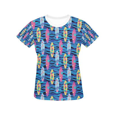 Surfboard Print Design LKS304 Women's  T-shirt