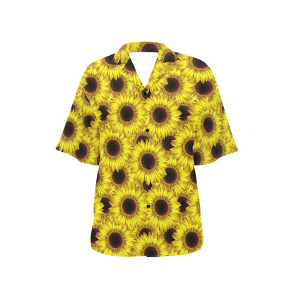 Sunflower Pattern Print Design SF011 Women's Hawaiian Shirt