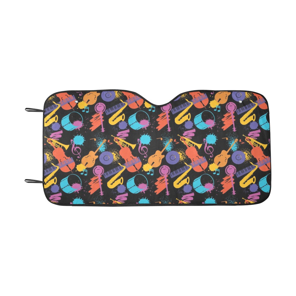 Saxophone Print Design LKS406 Car front Windshield Sun Shade