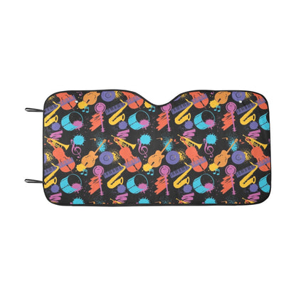 Saxophone Print Design LKS406 Car front Windshield Sun Shade