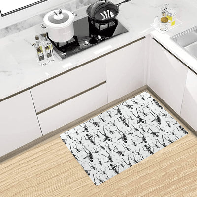 Skeleton Music Player Print Design LKS303 Kitchen Mat