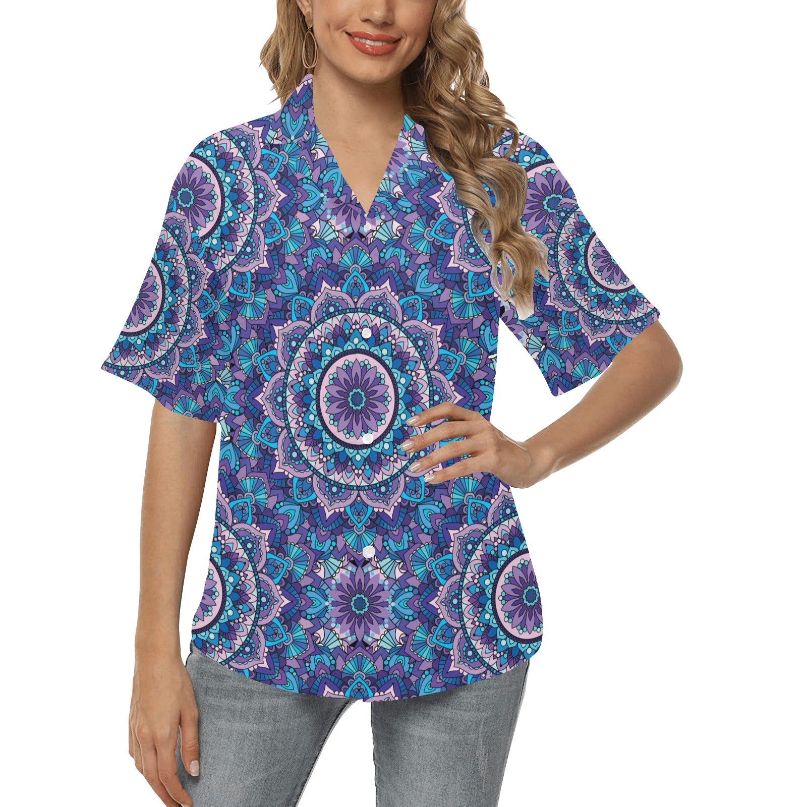 Mandala Pattern Print Design 04 Women's Hawaiian Shirt