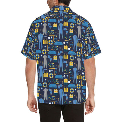 Scuba Equipment Print Design LKS305 Men's Hawaiian Shirt