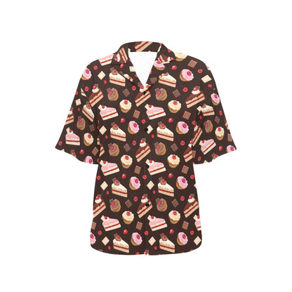 Cake Pattern Print Design 04 Women's Hawaiian Shirt