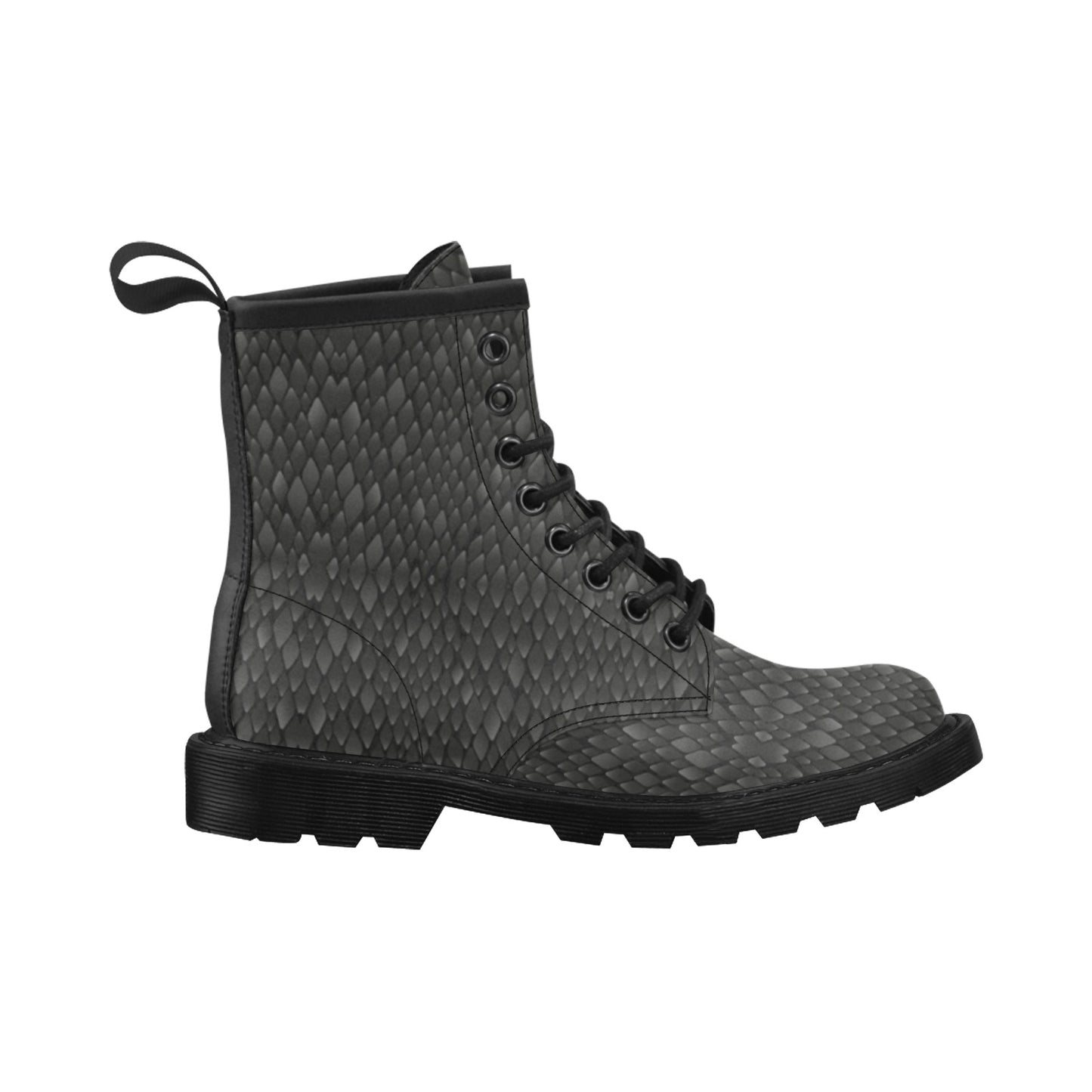Snake Skin Black Print Women's Boots