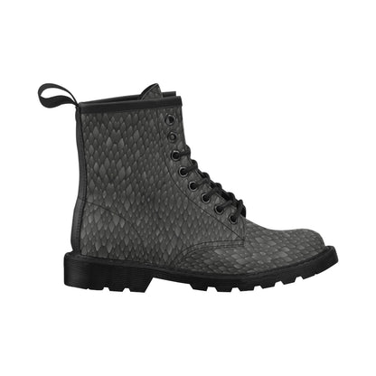 Snake Skin Black Print Women's Boots