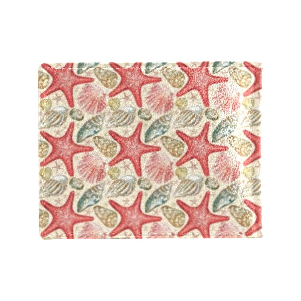 Seashell Print Design LKS301 Men's ID Card Wallet