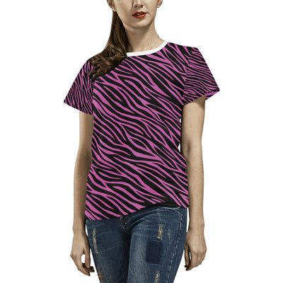 Zebra Pink Print Design LKS304 Women's  T-shirt