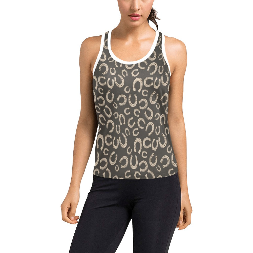 Horseshoe Print Design LKS303 Women's Racerback Tank Top