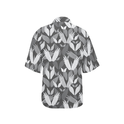 Angel Wings Pattern Design Themed Print Women's Hawaiian Shirt