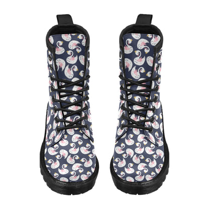 Swan Print Design LKS403 Women's Boots