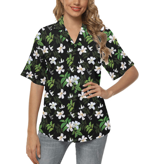 Sampaguita Print Design LKS301 Women's Hawaiian Shirt