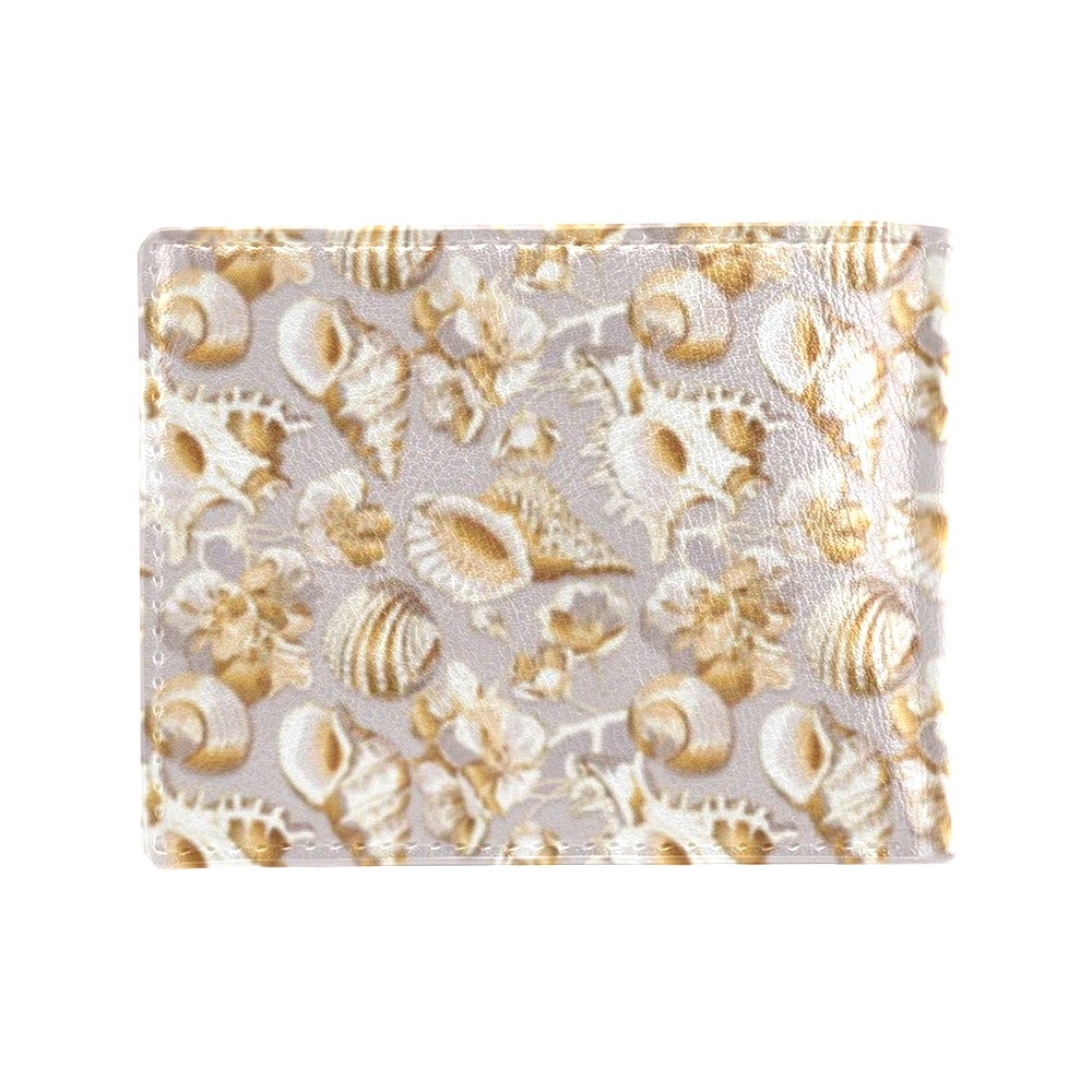 Seashell Print Design LKS309 Men's ID Card Wallet