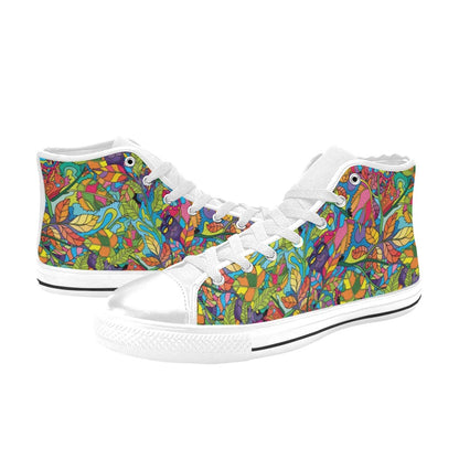 Trippy Print Design LKS301 High Top Women's White Shoes