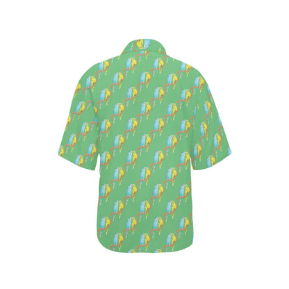 Budgerigar Pattern Print Design 01 Women's Hawaiian Shirt