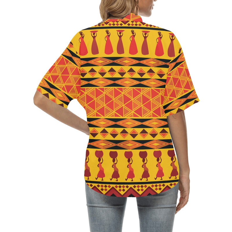 African Pattern Print Design 01 Women's Hawaiian Shirt